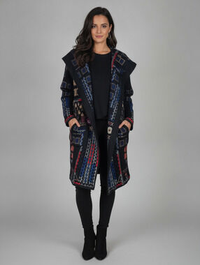 Biya Johnny Was Embroidered Hooded Cardigan Medium